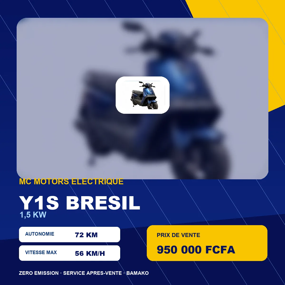 Scooter MC Motors Y1S Brésil 1,5 kW